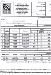 Сертификат на трубы круглые AISI 304 электросварные прямошовные из нержавеющей стали